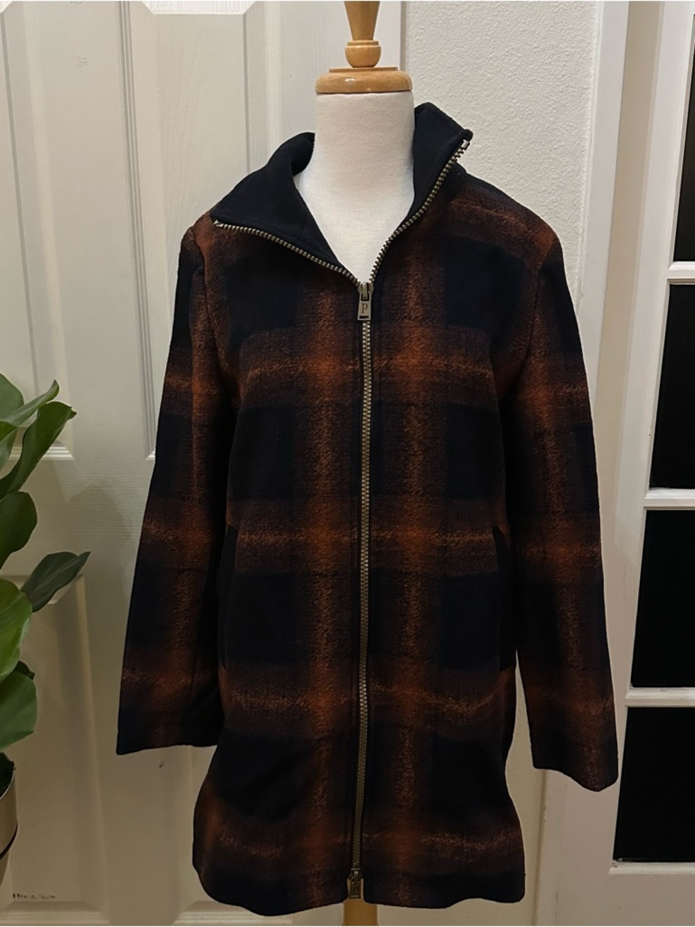 Pendleton Zip-Up Plaid Coat